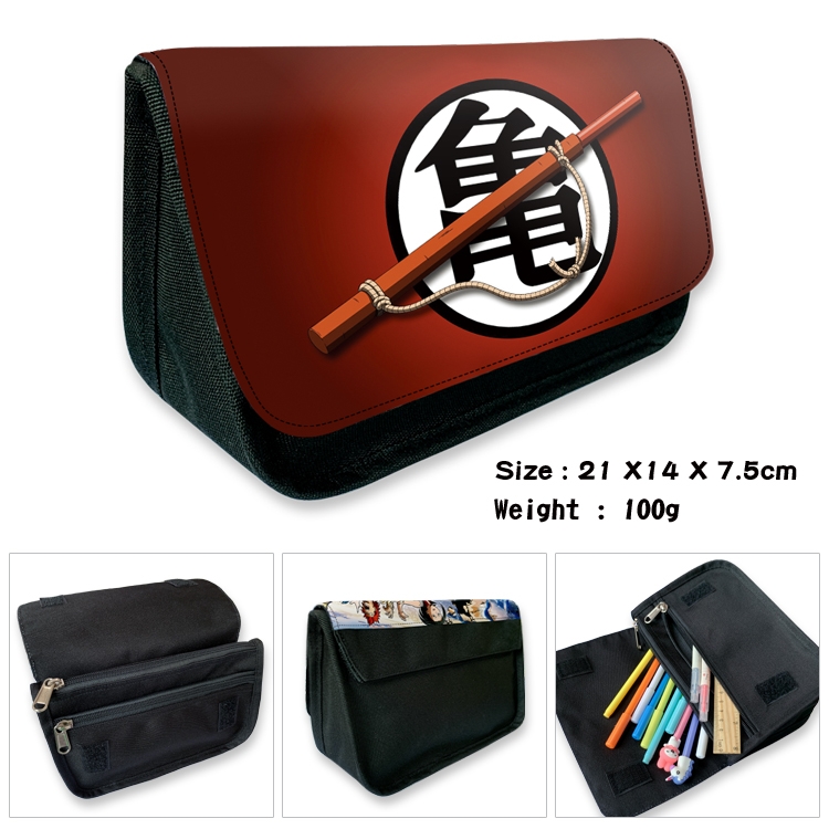 DRAGON BALL Velcro canvas zipper pencil case Pencil Bag 21×14×7.5cm