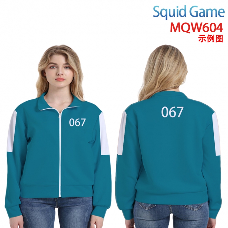 Squid Game Animation surrounding full-color sweater hoodless zipper jacket from M to 3XL  MQW-604