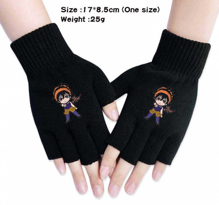 JoJos Bizarre Adventure Anime knitted half finger gloves 9A