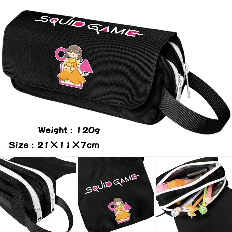 Squid Game  Portable waterproof double-layer pencil case Pencil Bag  20x11x7cm 