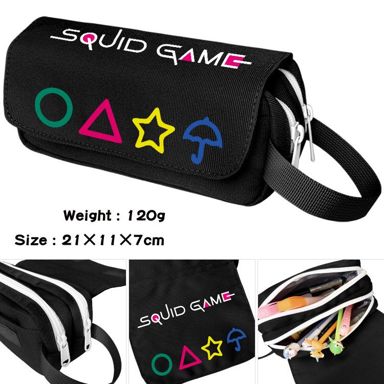Squid Game  Portable waterproof double-layer pencil case Pencil Bag  20x11x7cm 