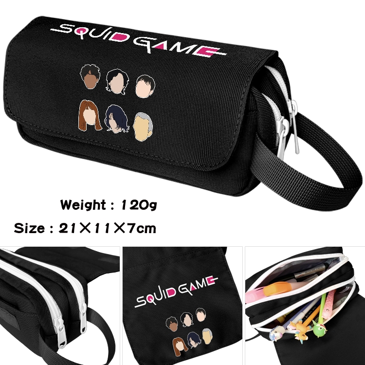 Squid Game  Portable waterproof double-layer pencil case Pencil Bag  20x11x7cm 