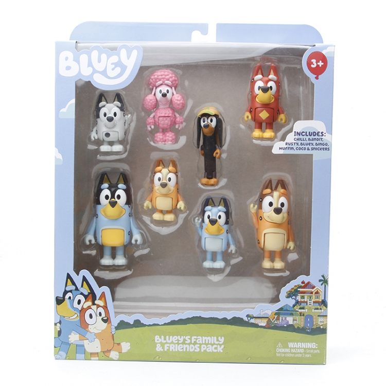 Bluey  Boxed Figure Decoration Model   A set of 8