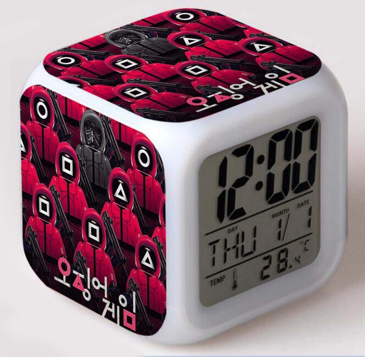 Squid Game Colorful mood color changing boxed alarm clock