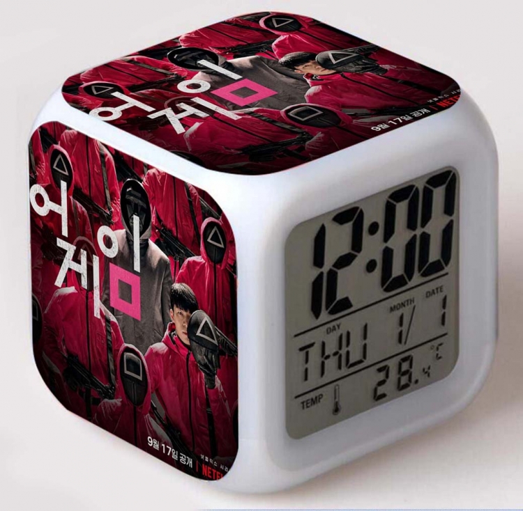 Squid Game Colorful mood color changing boxed alarm clock