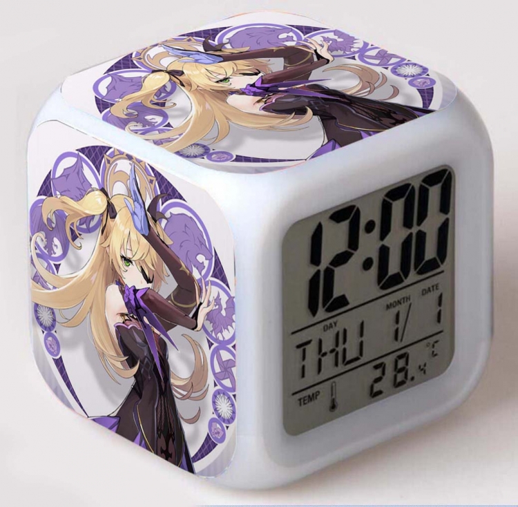 Genshin Impact  Colorful mood color changing boxed alarm clock