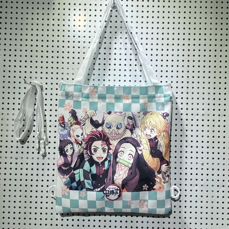 Demon Slayer Kimets Double-sided color picture canvas shoulder bag storage bag 33X32cm