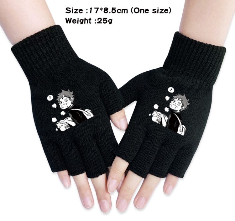 Haikyuu!!  Anime knitted half finger gloves 17x8.5cm