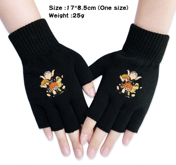 Haikyuu!!  Anime knitted half finger gloves  17x8.5cm