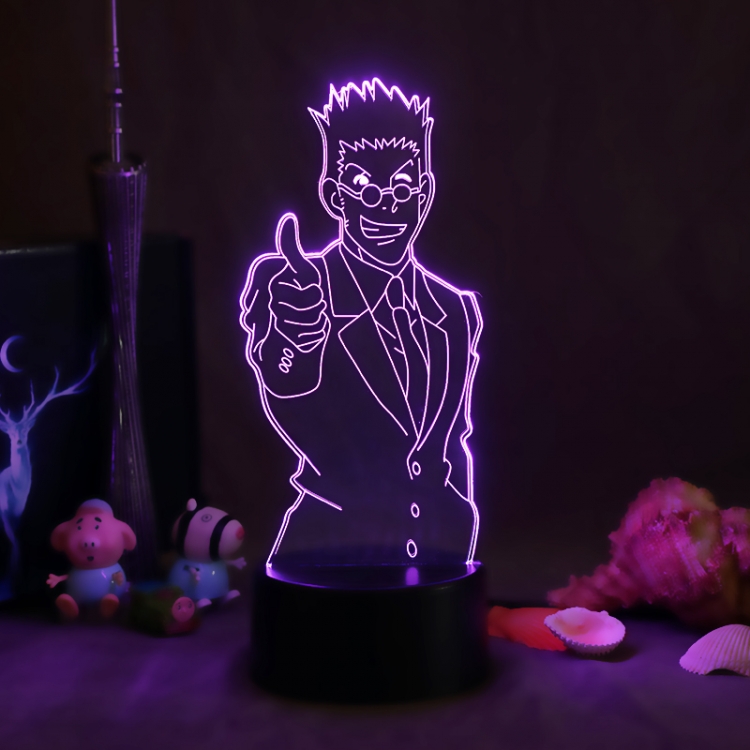 HunterXHunter 3D night light USB touch switch colorful acrylic table lamp BLACK BASE