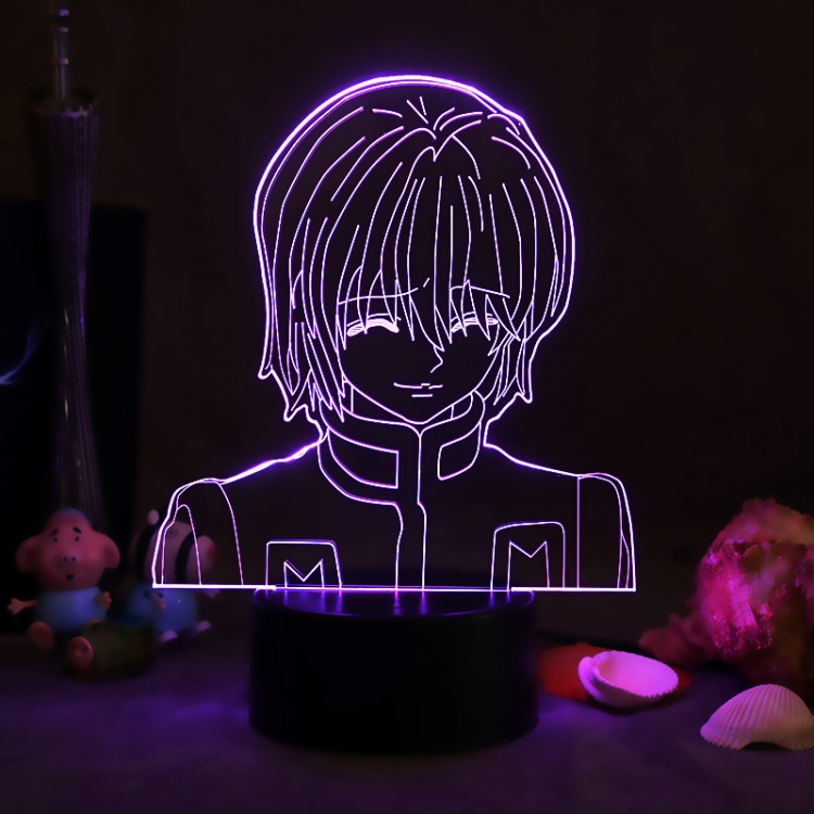 HunterXHunter 3D night light USB touch switch colorful acrylic table lamp BLACK BASE