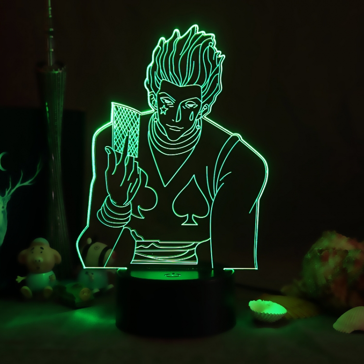 HunterXHunter 3D night light USB touch switch colorful acrylic table lamp BLACK BASE