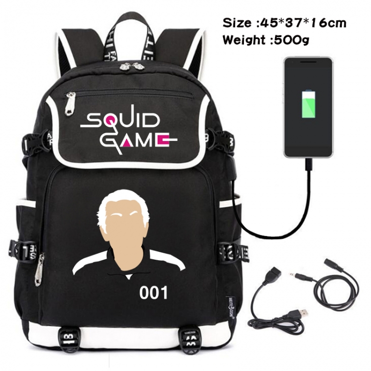 Squid game Top and bottom data backpack student school bag 45X37X16CM