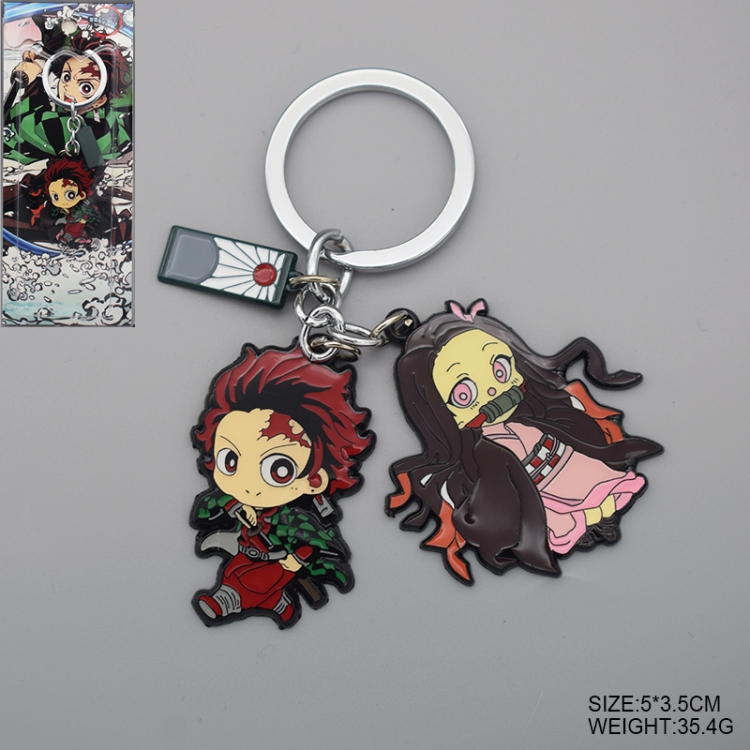 Demon Slayer Kimets Anime cartoon metal keychain school bag pendant