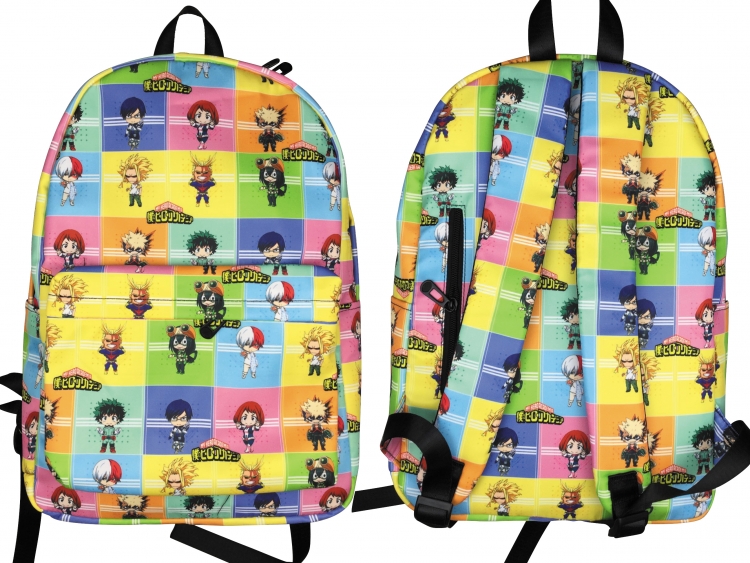 My Hero Academia Animation surrounding printed student backpack