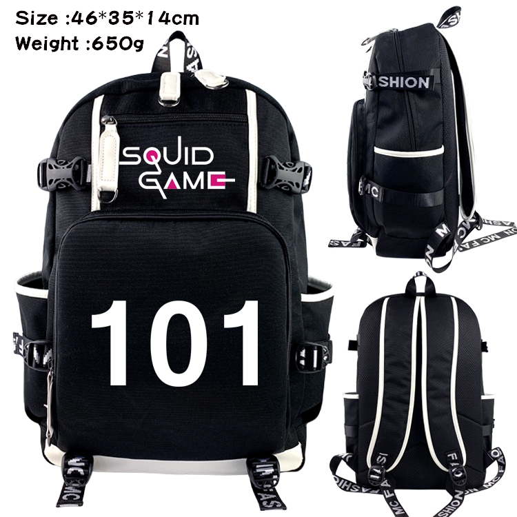 Squid game Anime trend canvas backpack bag 46X35X14CM