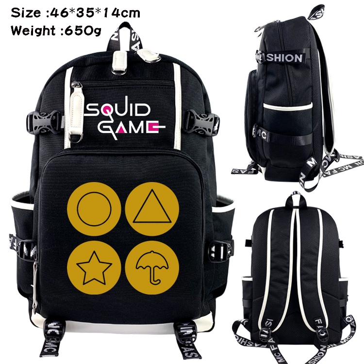 Squid game Anime trend canvas backpack bag 46X35X14CM