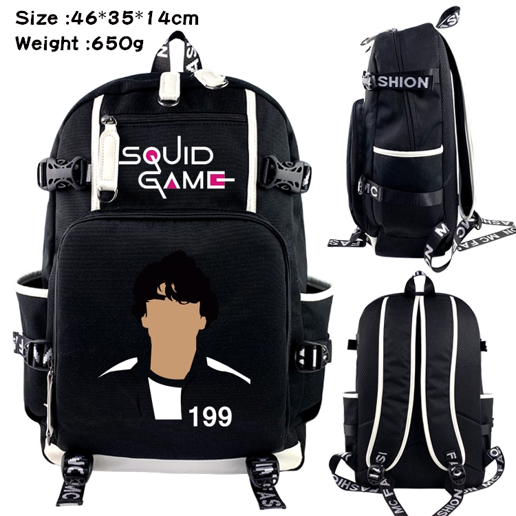 Squid game Anime trend canvas backpack bag 46X35X14CM
