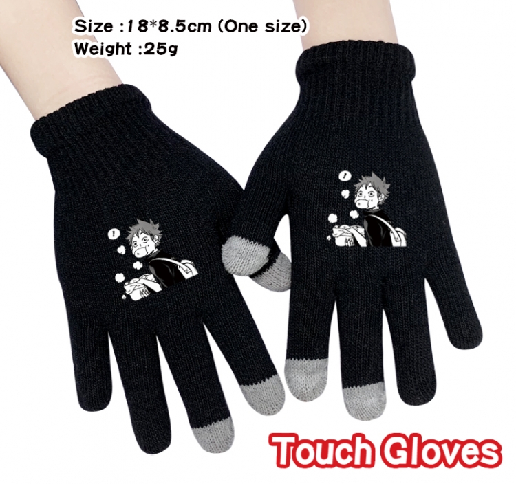 Haikyuu!! Anime knitted full finger gloves 18X8.5CM