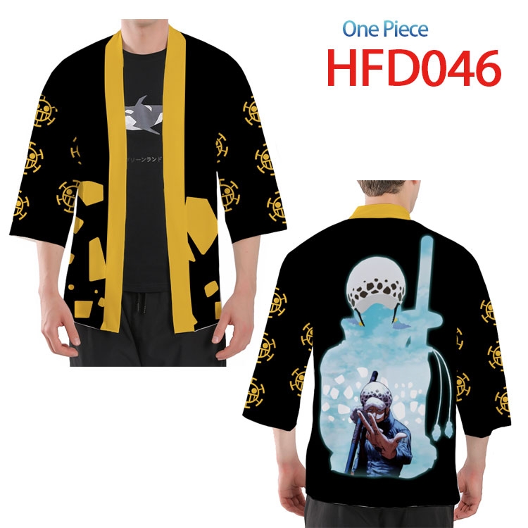 One Piece  Anime peripheral full-color short kimono from S to 4XL HFD-046