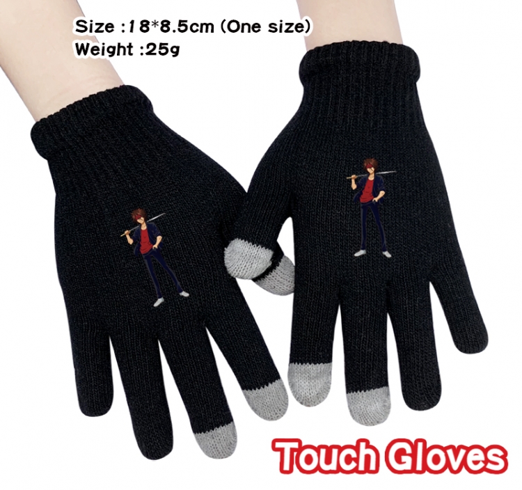 Meet for 5 seconds to start fighting  Anime knitted full finger gloves 18X8.5CM