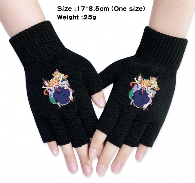 Miss Kobayashis Dragon Maid Anime knitted half finger gloves 17x8.5cm