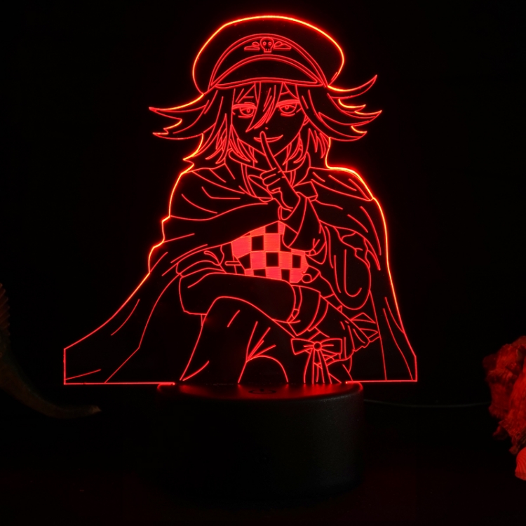 One Piece 3D night light USB touch switch colorful acrylic table lamp BLACK BASE