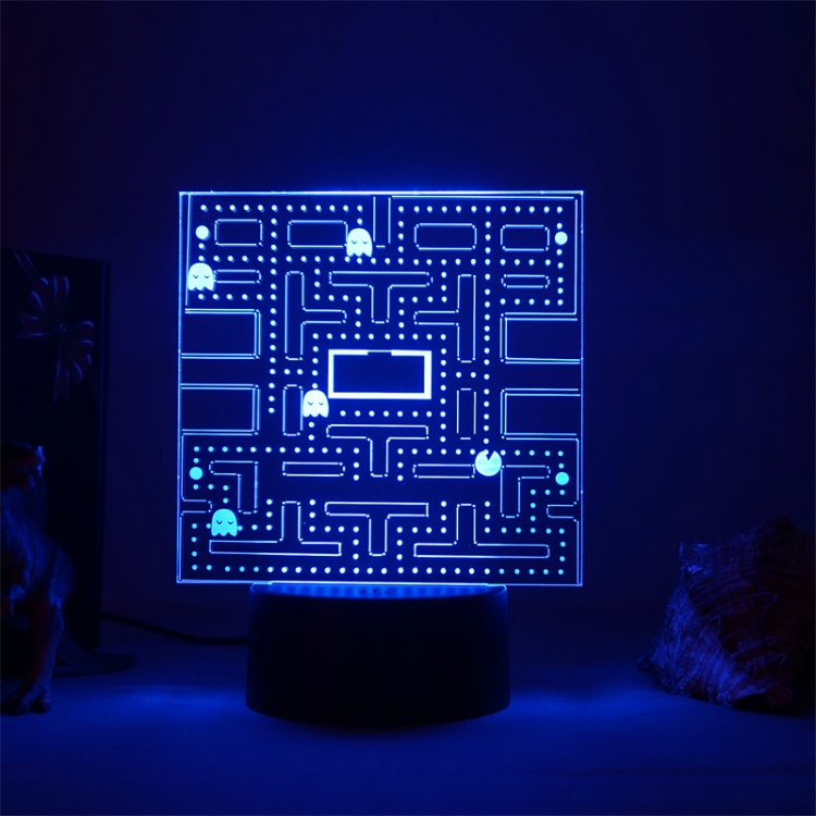 Brawl Stars European  3D night light USB touch switch colorful acrylic table lamp BLACK BASE 4488