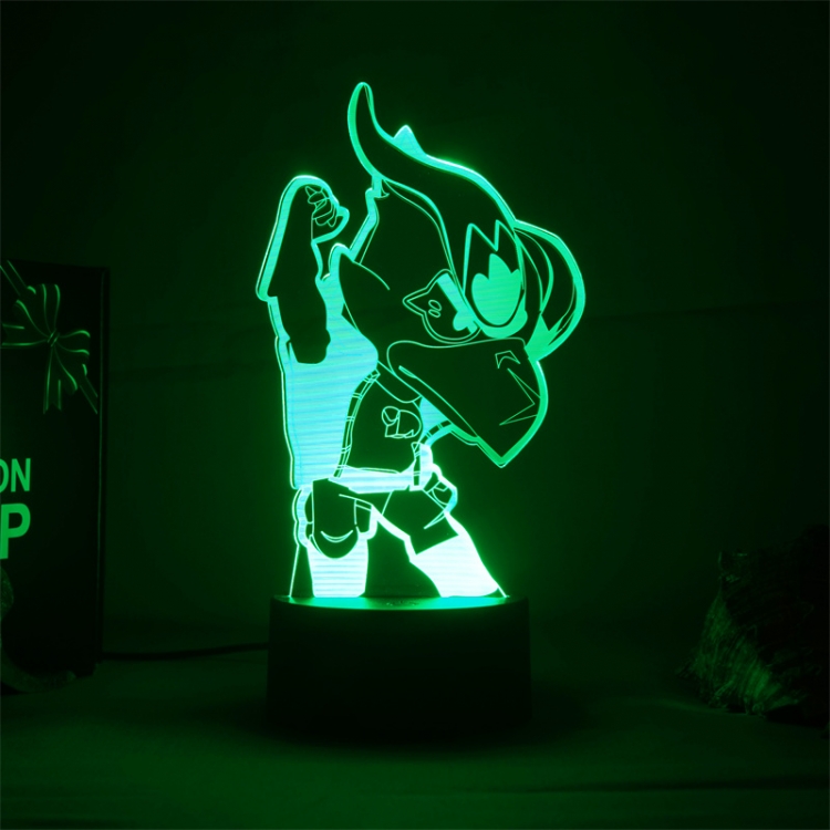 Brawl Stars European  3D night light USB touch switch colorful acrylic table lamp BLACK BASE 4424