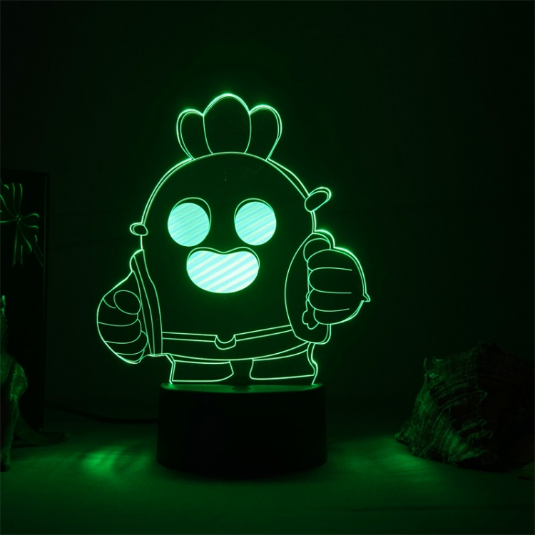 Brawl Stars European  3D night light USB touch switch colorful acrylic table lamp BLACK BASE 4480