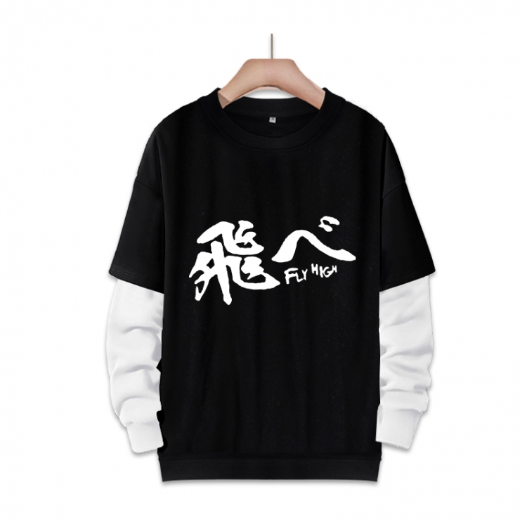 Haikyuu!!  Anime fake two-piece thick round neck sweater from S to 3XL