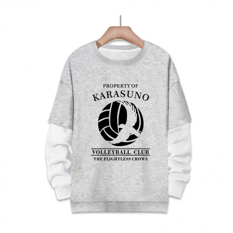 Haikyuu!!  Anime fake two-piece thick round neck sweater from S to 3XL