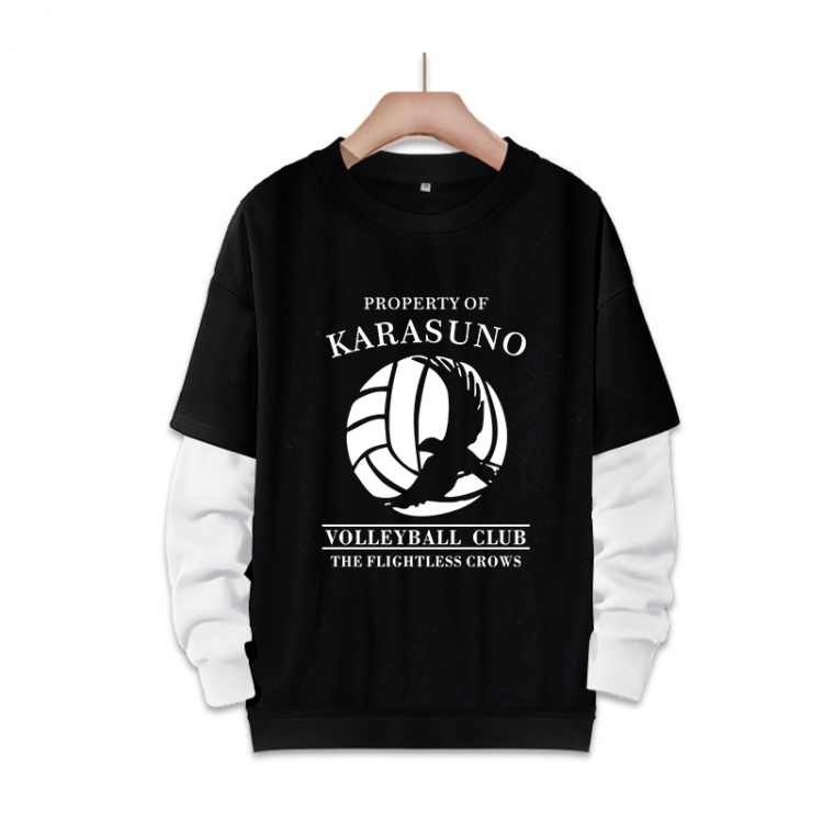 Haikyuu!!  Anime fake two-piece thick round neck sweater from S to 3XL