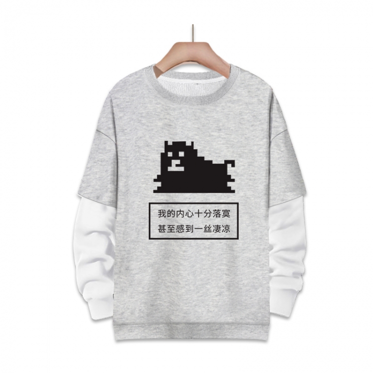 Undertale Anime fake two-piece thick round neck sweater from S to 3XL