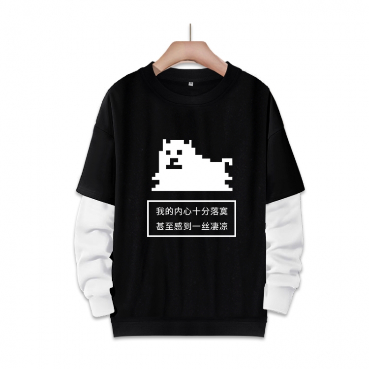 Undertale Anime fake two-piece thick round neck sweater from S to 3XL