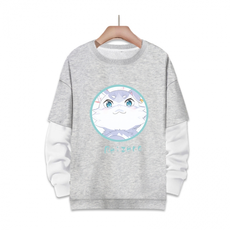 Re:Zero kara Hajimeru Isekai Seikatsu Anime fake two-piece thick round neck sweater from S to 3XL