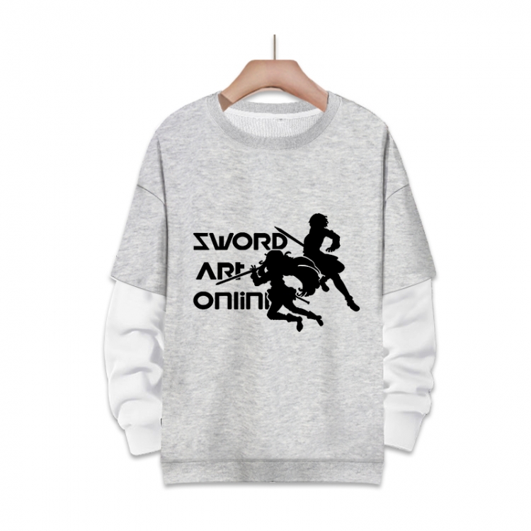 Sword Art Online Anime fake two-piece thick round neck sweater from S to 3XL