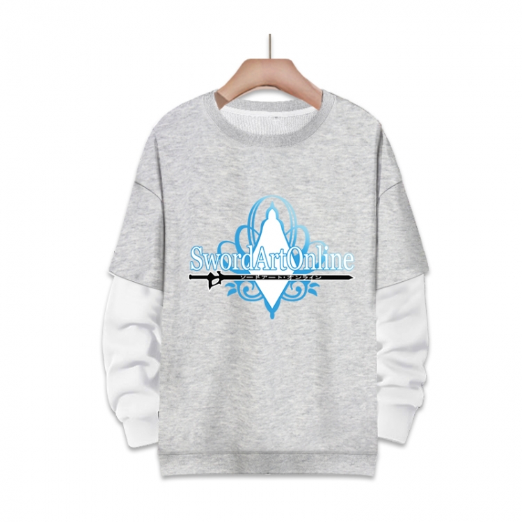 Sword Art Online Anime fake two-piece thick round neck sweater from S to 3XL