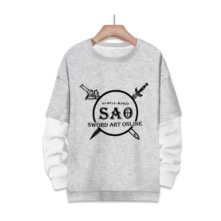 Sword Art Online Anime fake two-piece thick round neck sweater from S to 3XL