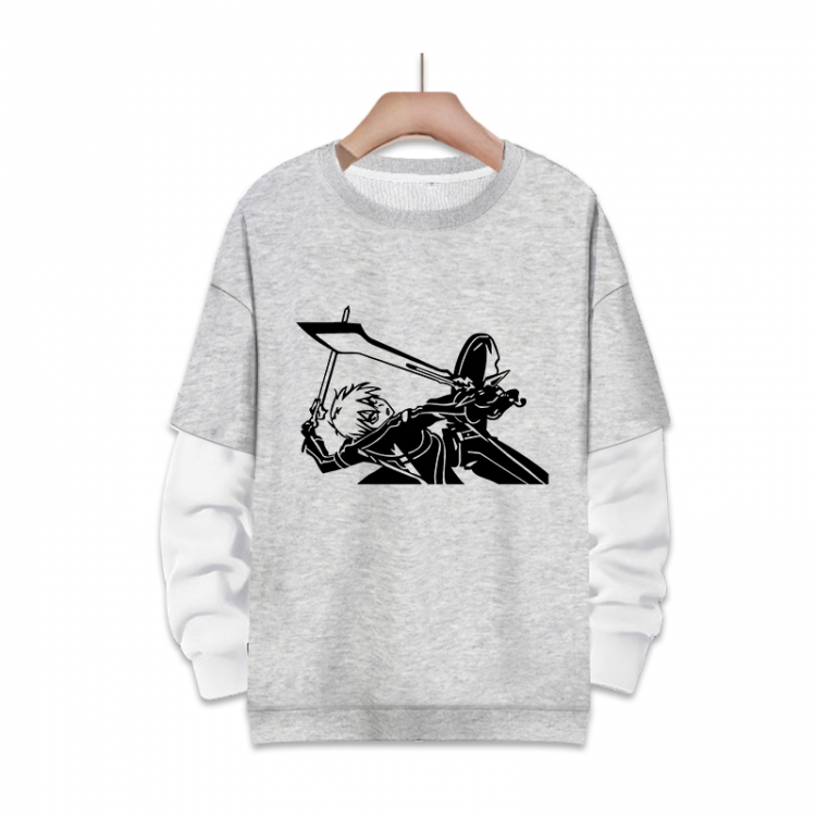 Sword Art Online Anime fake two-piece thick round neck sweater from S to 3XL