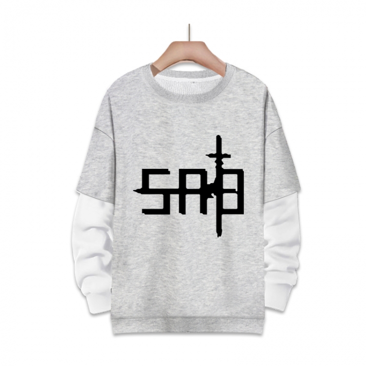 Sword Art Online Anime fake two-piece thick round neck sweater from S to 3XL