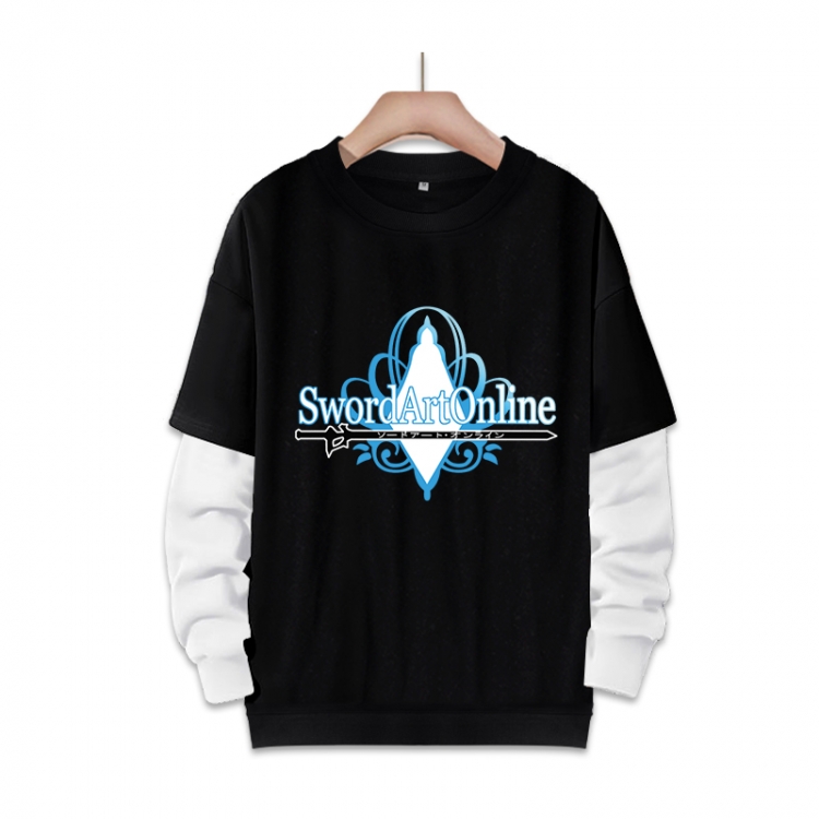 Sword Art Online Anime fake two-piece thick round neck sweater from S to 3XL