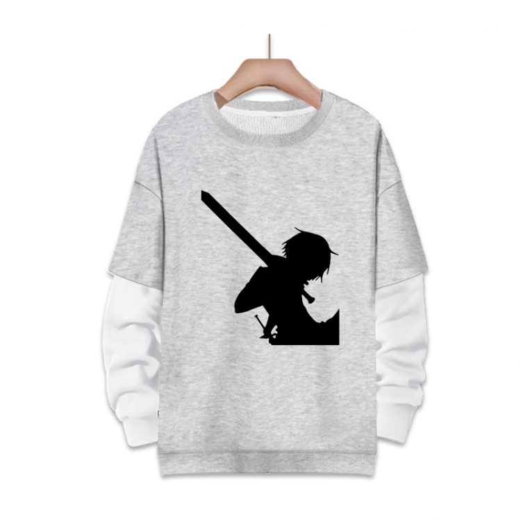 Sword Art Online Anime fake two-piece thick round neck sweater from S to 3XL