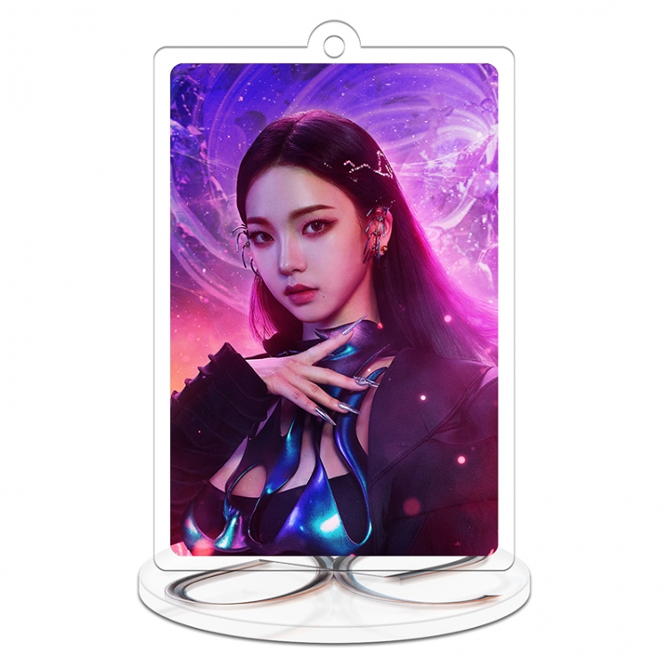 AESPA Korean girl group Acrylic rectangular small Stand Plates keychain pendant 