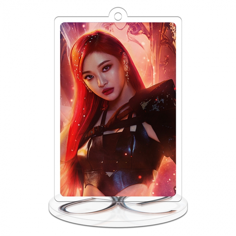 AESPA Korean girl group Acrylic rectangular small Stand Plates keychain pendant 