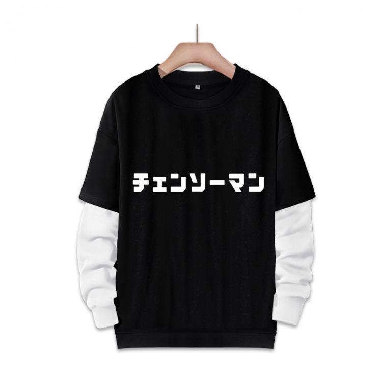 Chainsaw Man Anime fake two-piece thick hooded sweater from S to 3XL