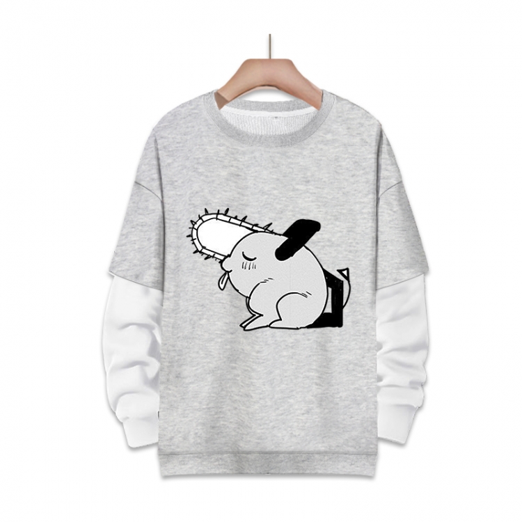 Chainsaw Man Anime fake two-piece thick hooded sweater from S to 3XL