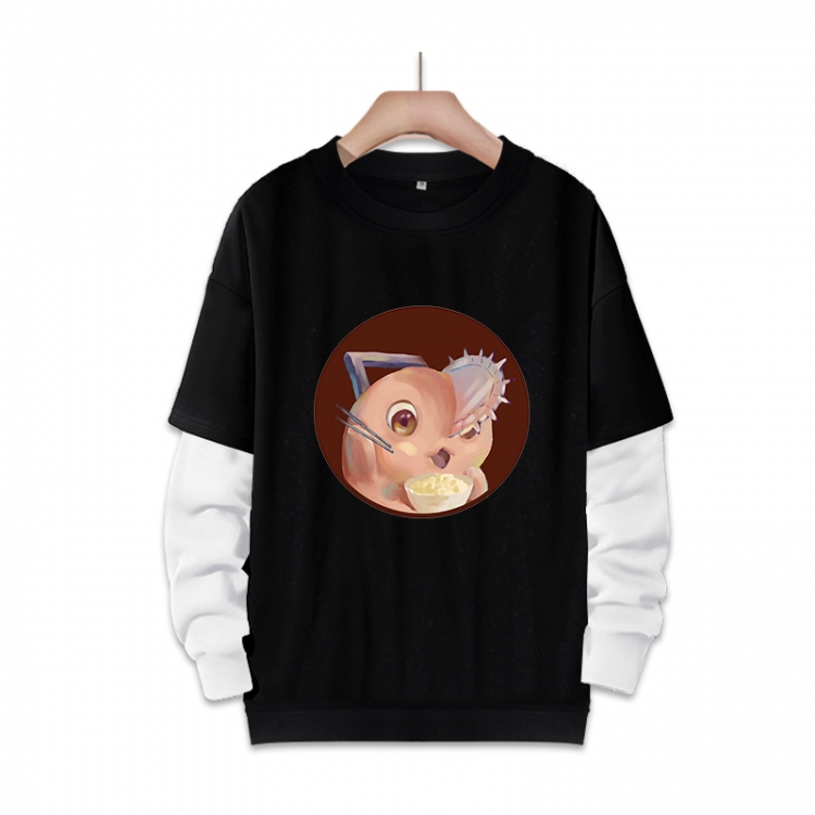 Chainsaw Man Anime fake two-piece thick hooded sweater from S to 3XL