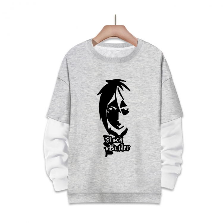 Kuroshitsuji Anime fake two-piece thick hooded sweater from S to 3XL