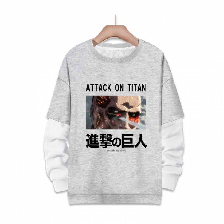 Shingeki no Kyojin Anime fake two-piece thick round neck sweater from S to 3XL